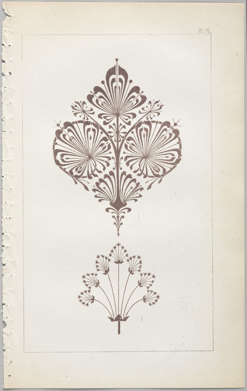 Umění dekorativního designu: s dodatkem uvádějícím hodiny dne, kdy se květiny otevírají, vydalo Day & Son, Londýn, 1862 od Christopher Dresser