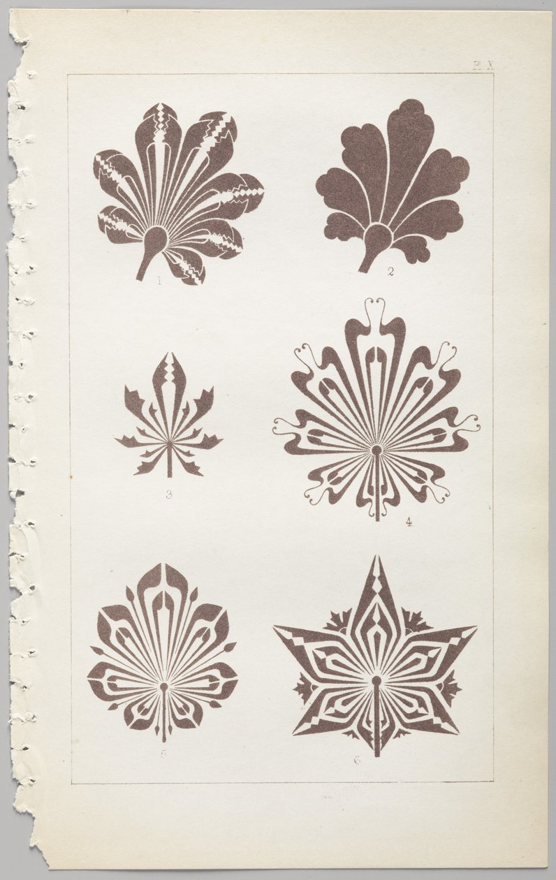 Umění dekorativního designu: s dodatkem uvádějícím hodiny dne, kdy se květiny otevírají, vydalo Day & Son, Londýn, 1862 od Christopher Dresser