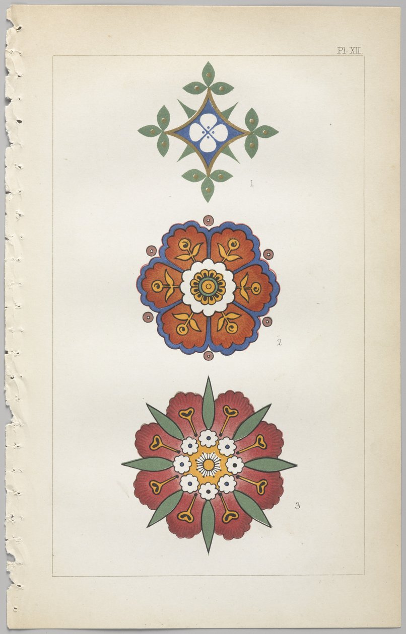 Umění dekorativního designu: s dodatkem uvádějícím hodiny dne, kdy se květiny otevírají, vydalo Day & Son, Londýn, 1862 od Christopher Dresser