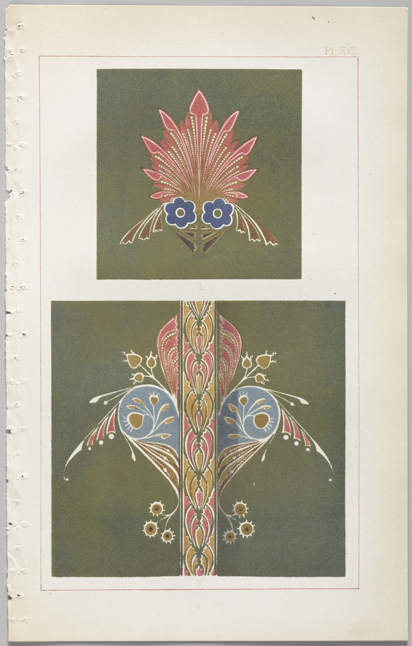 Umění dekorativního designu: s dodatkem uvádějícím hodiny dne, kdy se květiny otevírají, vydalo Day & Son, Londýn, 1862 od Christopher Dresser