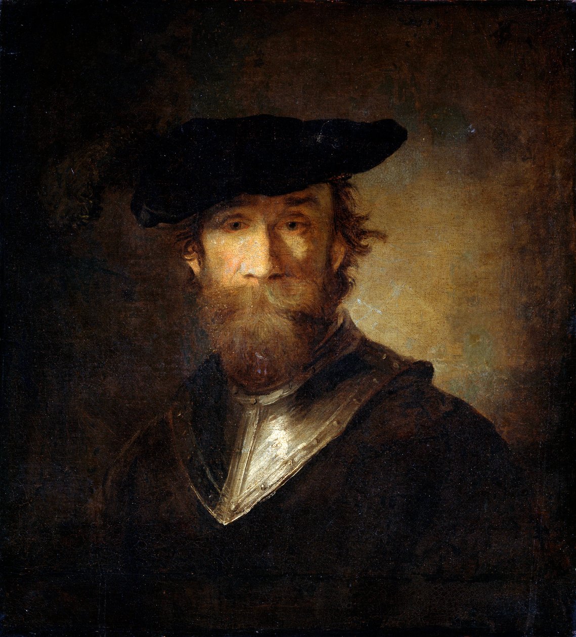 Starý voják v černém baretu, 17. století. od Christopher Paudiss
