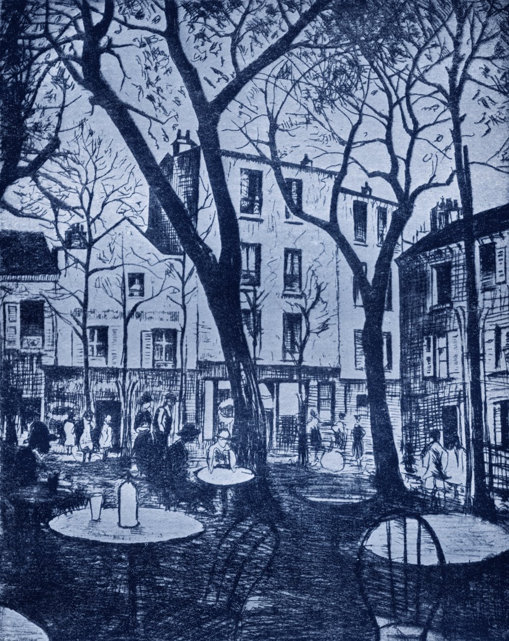Scéna na Montmarte od C. R. W. Nevinsona od Christopher Richard Wynne (after) Nevinson