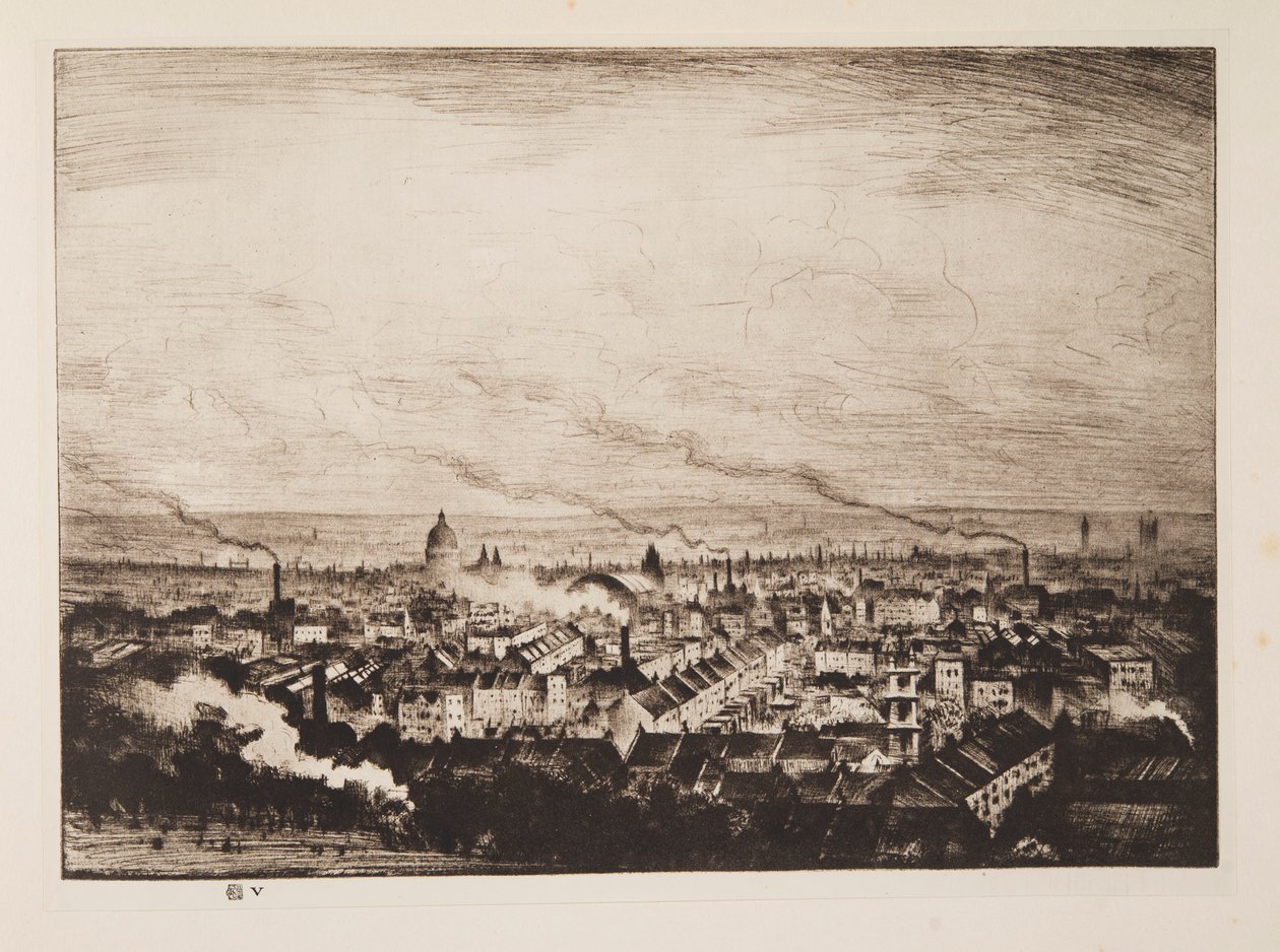 Londýn z Parliament Hill, hospoda. 1923. od Christopher Richard Wynne Nevinson
