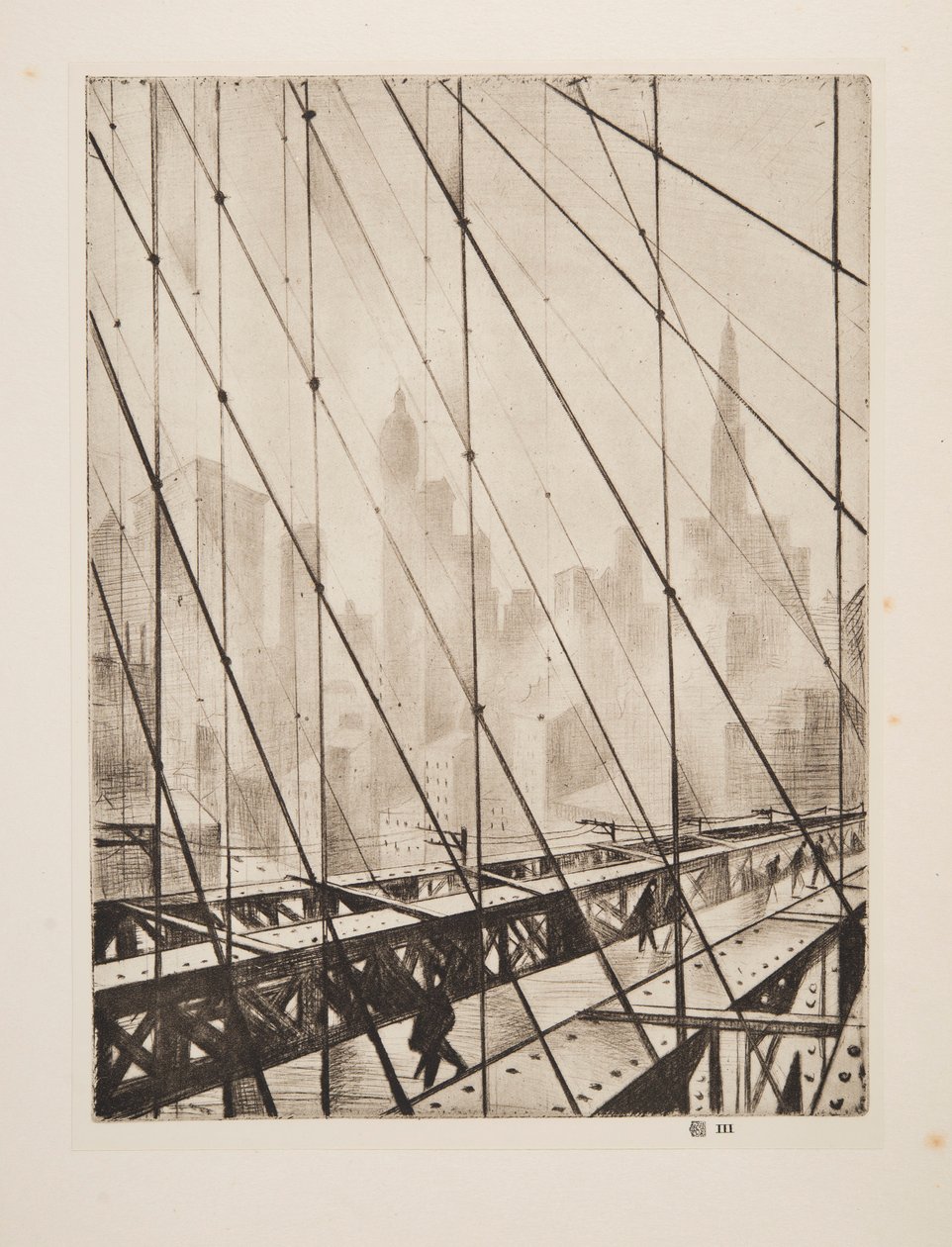 Pohled přes Brooklyn Bridge, hospoda. 1921. od Christopher Richard Wynne Nevinson