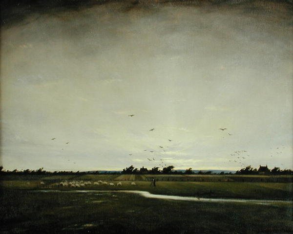 Anglická krajina, Romney Marsh (olej na plátně) od Christopher Richard Wynne Nevinson