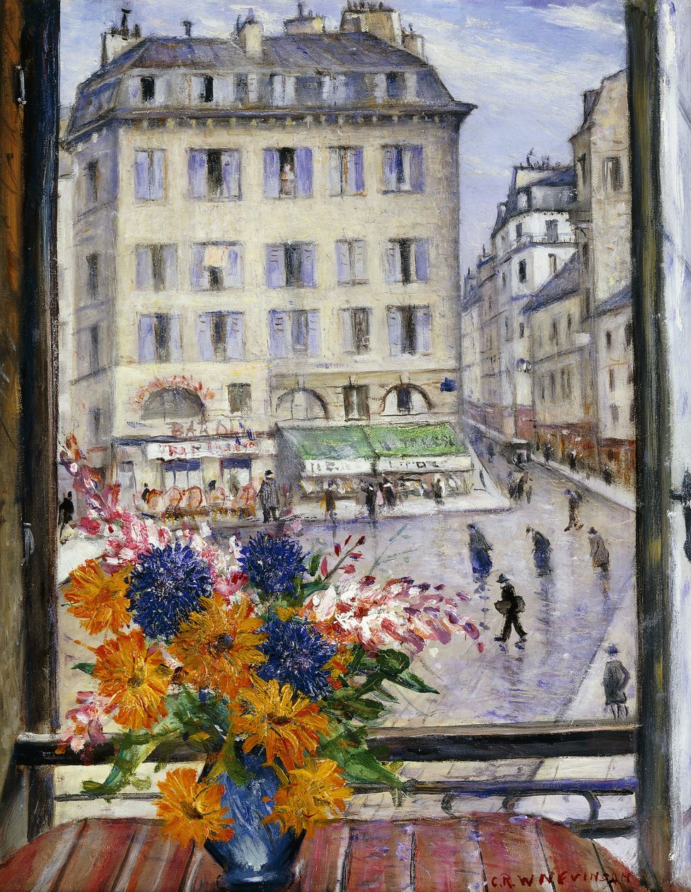 Podzimní Kytice; Pohled z Pařížského okna, od Christopher Richard Wynne Nevinson