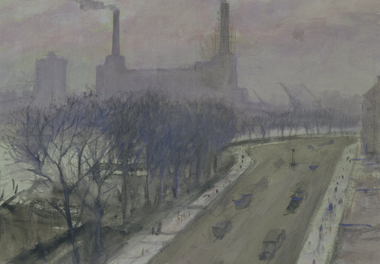 Elektrárna Battersea, kolem roku 1935 od Christopher Richard Wynne Nevinson