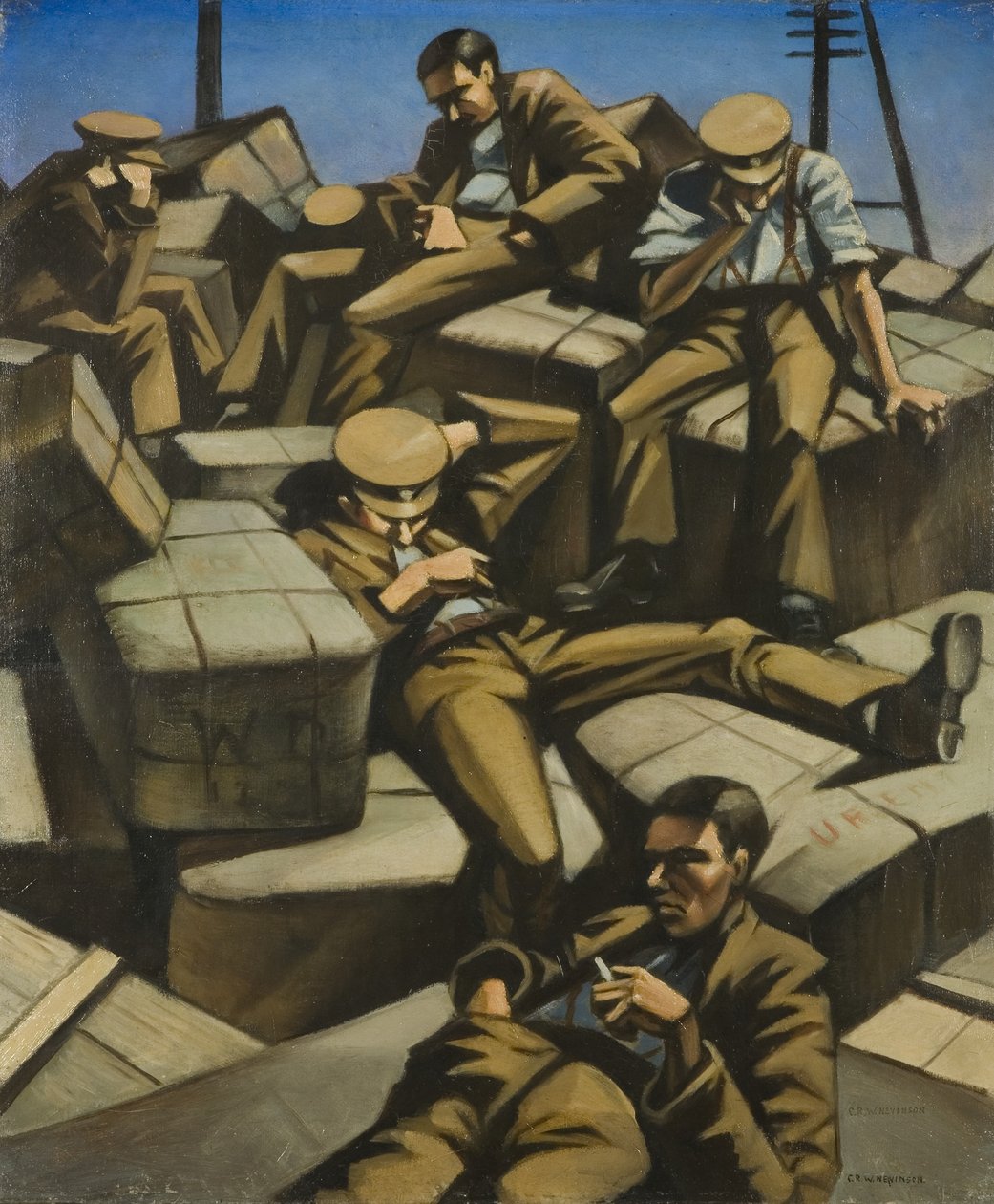 Pes unavený, kolem roku 1916 (olej na plátně) od Christopher Richard Wynne Nevinson