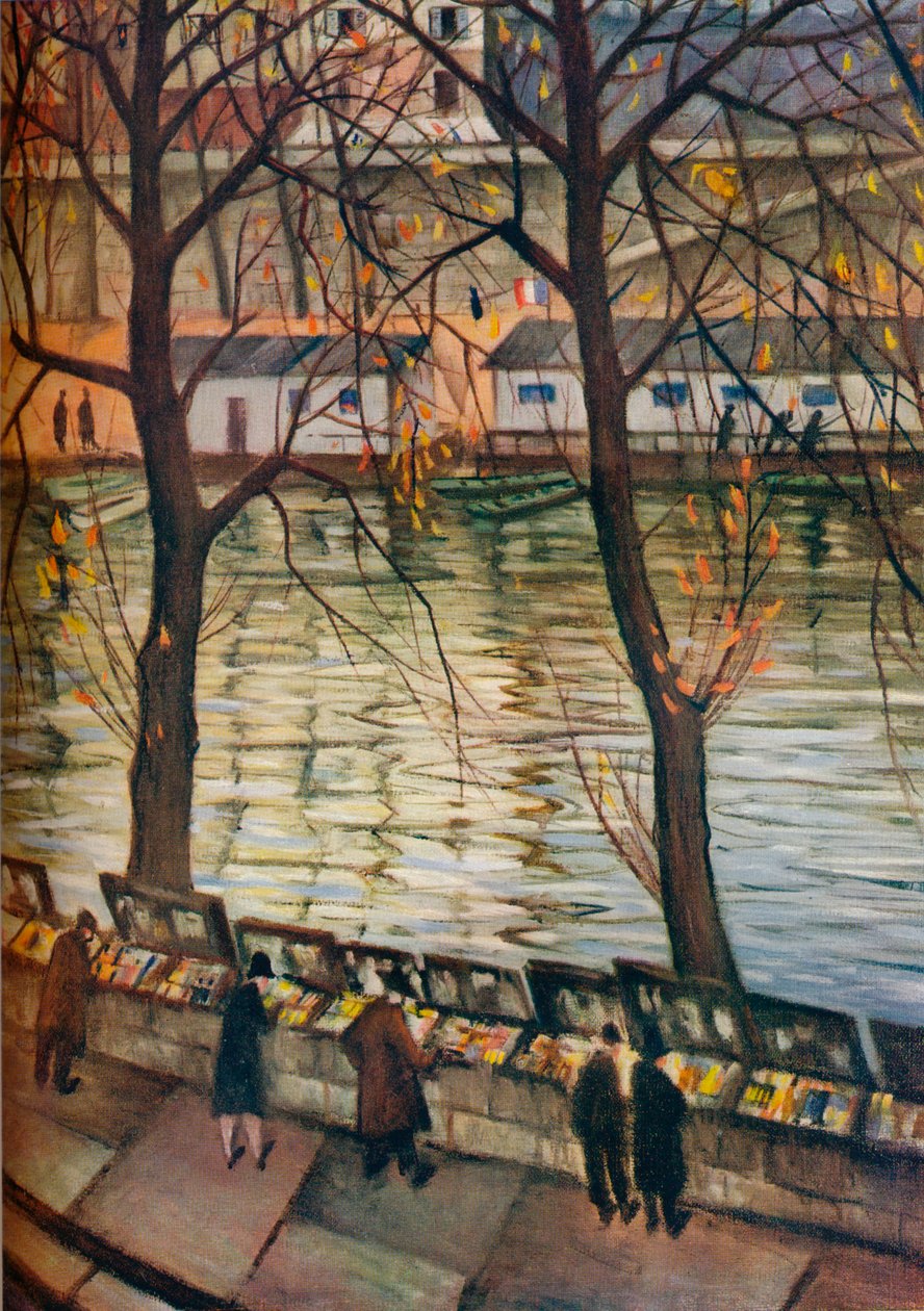 Les Bibliophiles. Podzimní den v Paříži, c1930 od Christopher Richard Wynne Nevinson