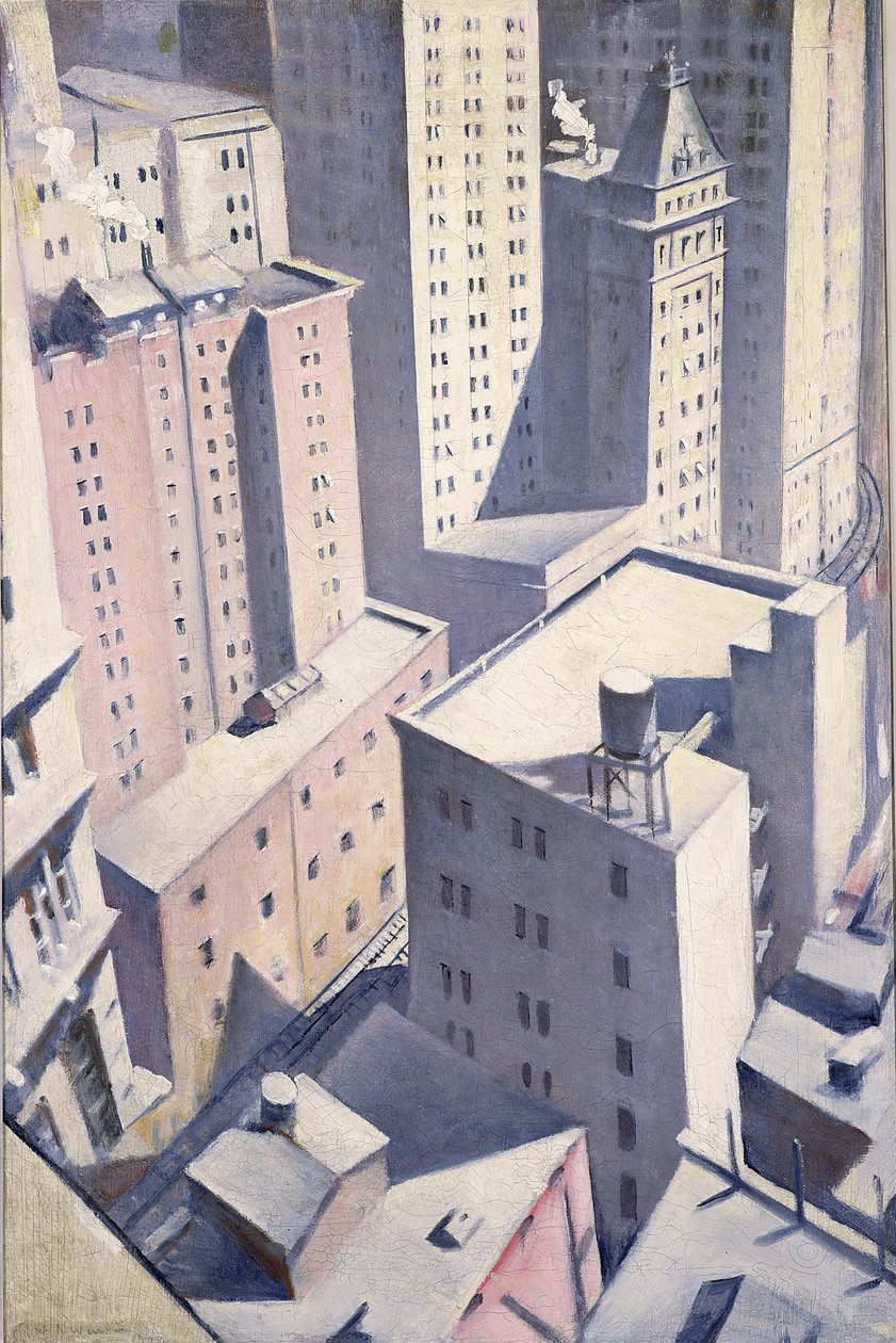 Pohled dolů na Downtown, 1920 (lept a suchá jehla) od Christopher Richard Wynne Nevinson