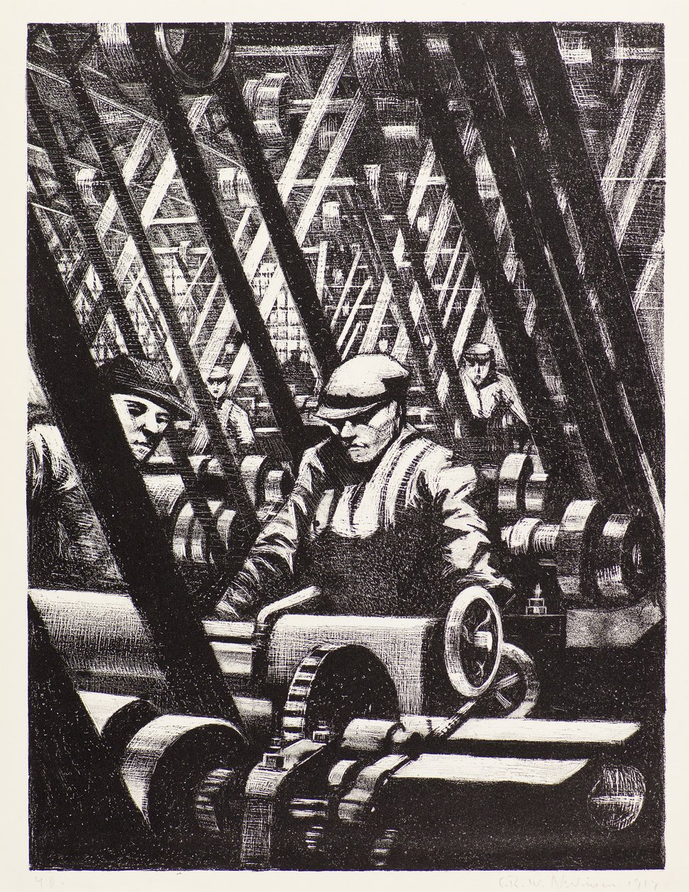 Výroba motoru od Christopher Richard Wynne Nevinson