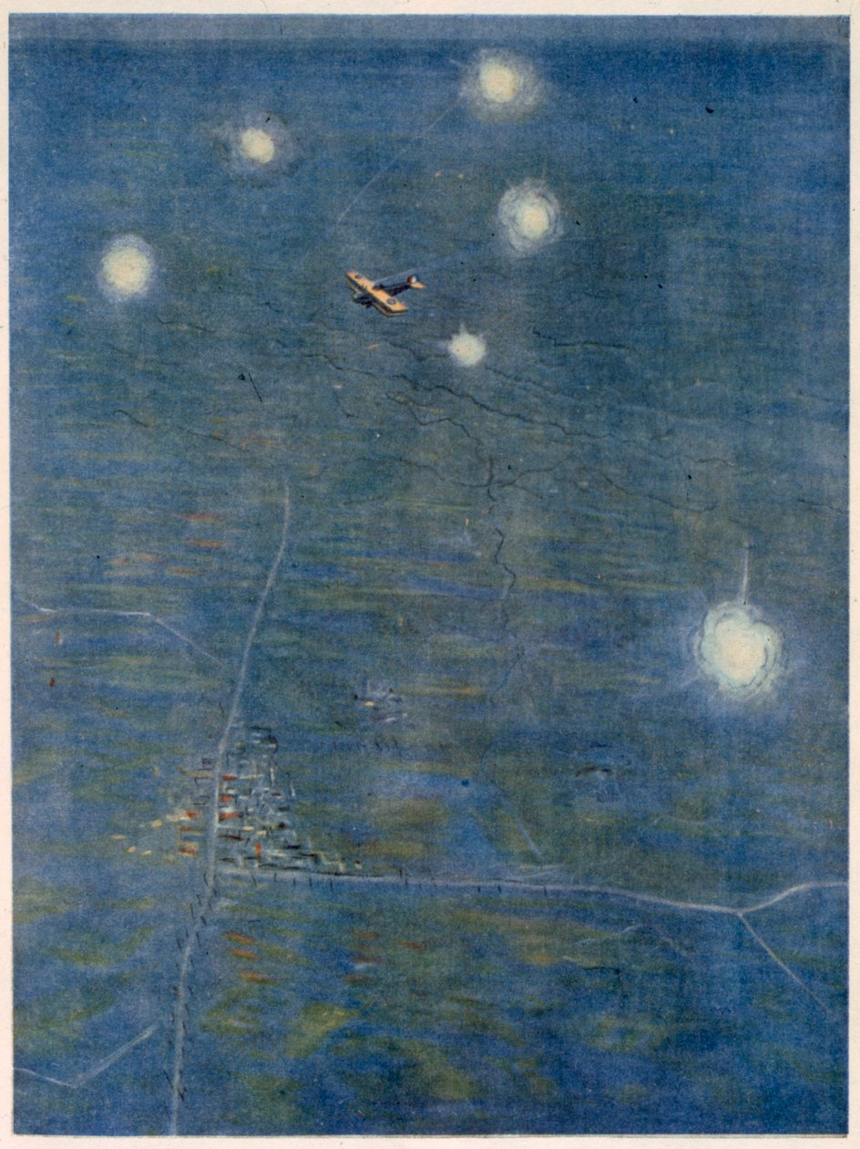 Over the Lines, od britských umělců na frontě, pokračování západní fronty, 1918 od Christopher Richard Wynne Nevinson