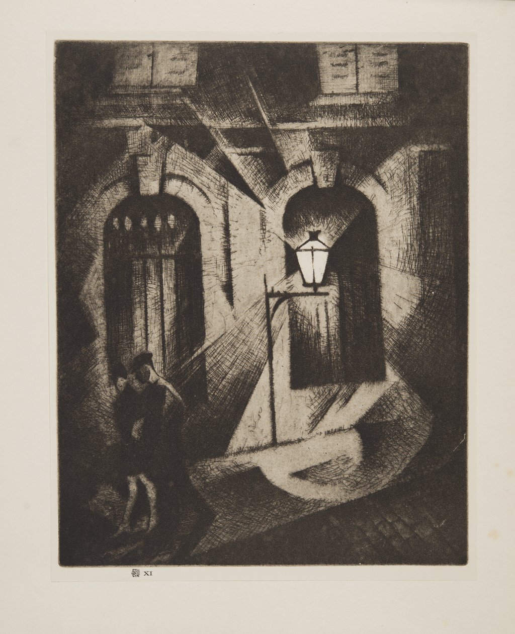 Zlověstná pařížská noc, pub.1929 (lept) od Christopher Richard Wynne Nevinson