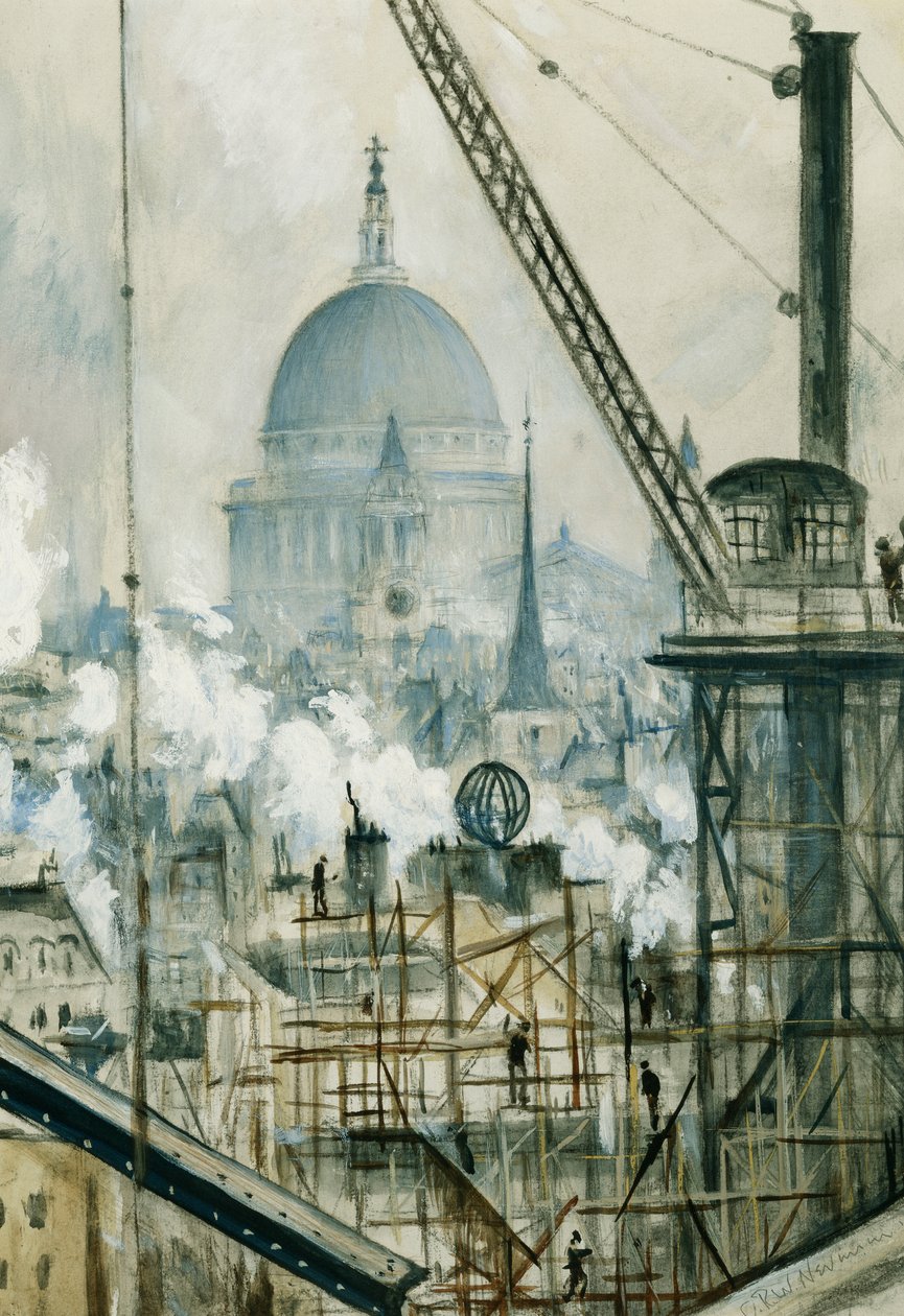 Pavla z budovy Telegraph, Fleet Street, od Christopher Richard Wynne Nevinson