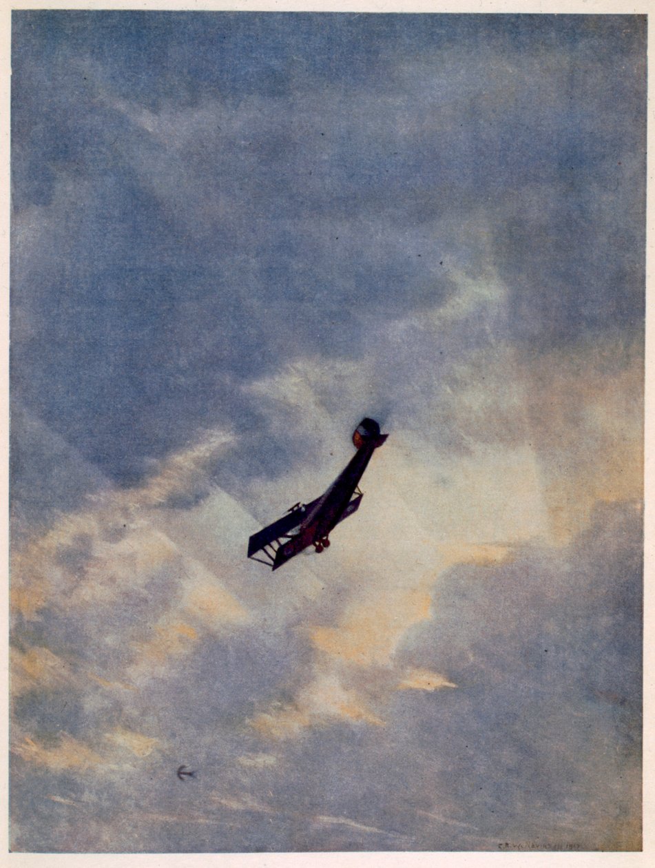 Snášení dolů na nepřátelské letadlo, od britských umělců na frontě, pokračování západní fronty, 1918 od Christopher Richard Wynne Nevinson