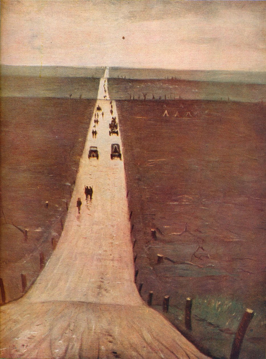 Cesta z Arrasu do Bapaume, 1917 od Christopher Richard Wynne Nevinson