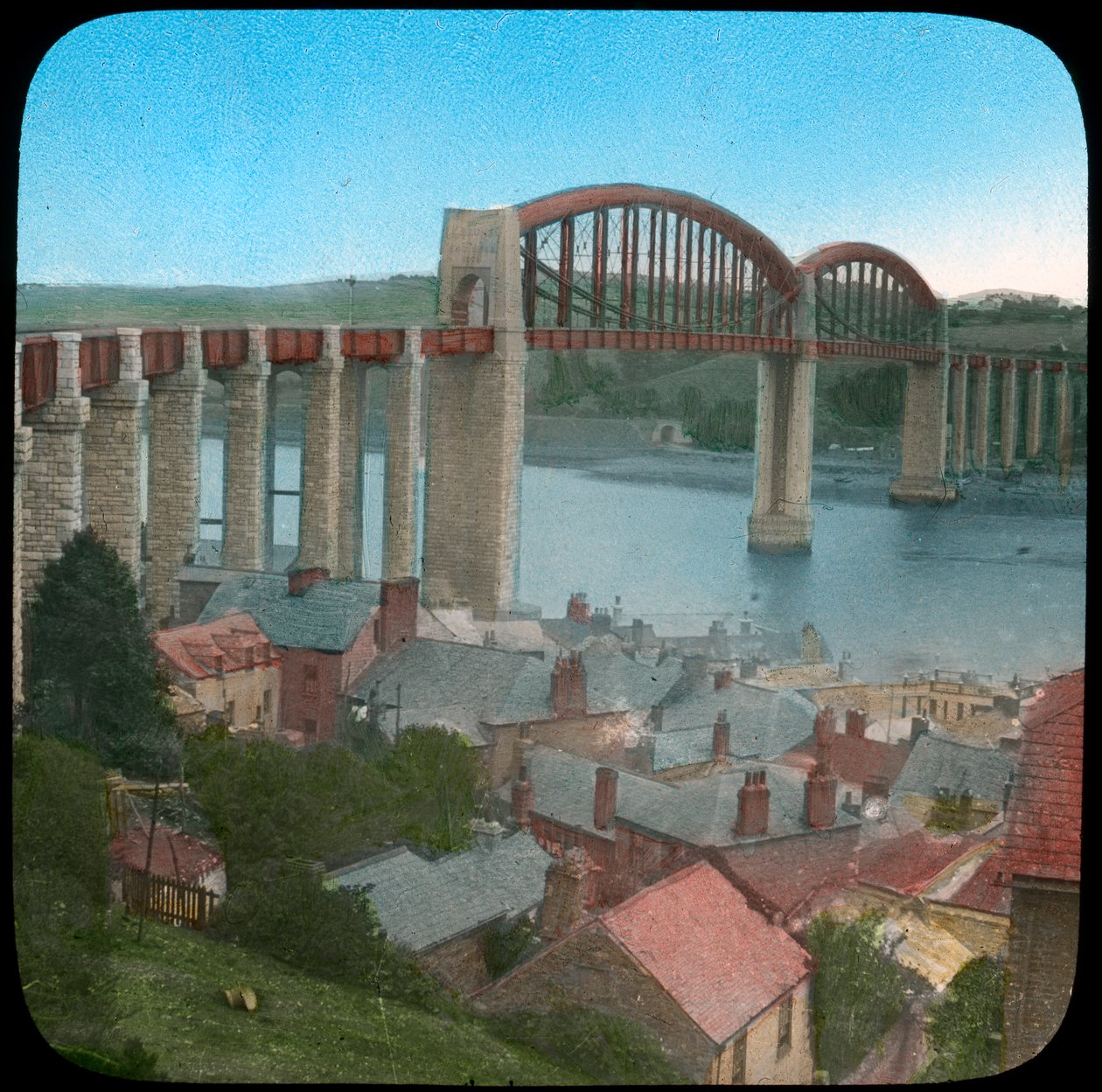 Royal Albert Bridge, Saltash, Cornwall, konec 19. nebo začátek 20. století od Church Army Lantern Department