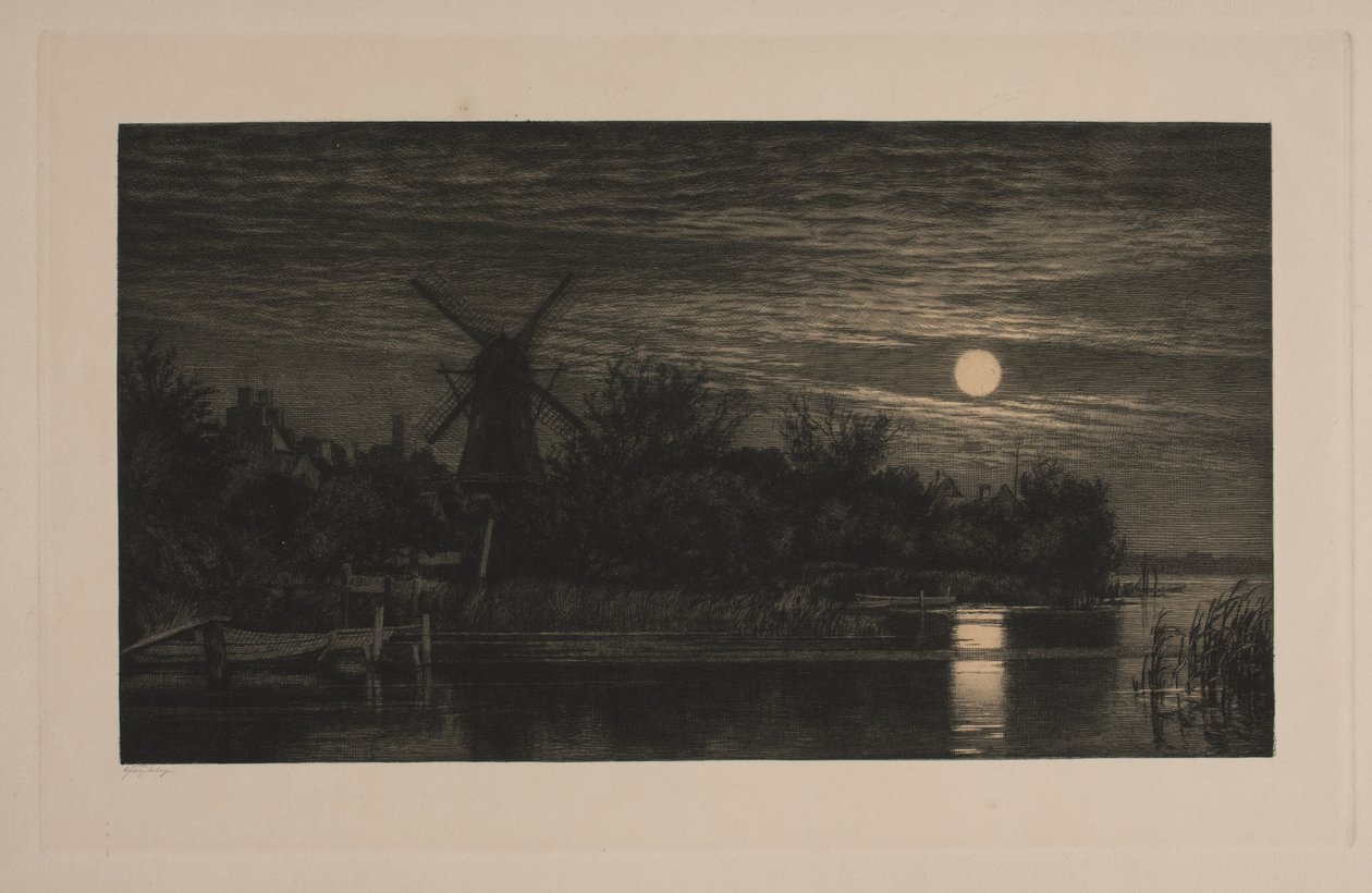 Měsíčný večer v Tubæku od Cilius Johannes Konrad Andersen