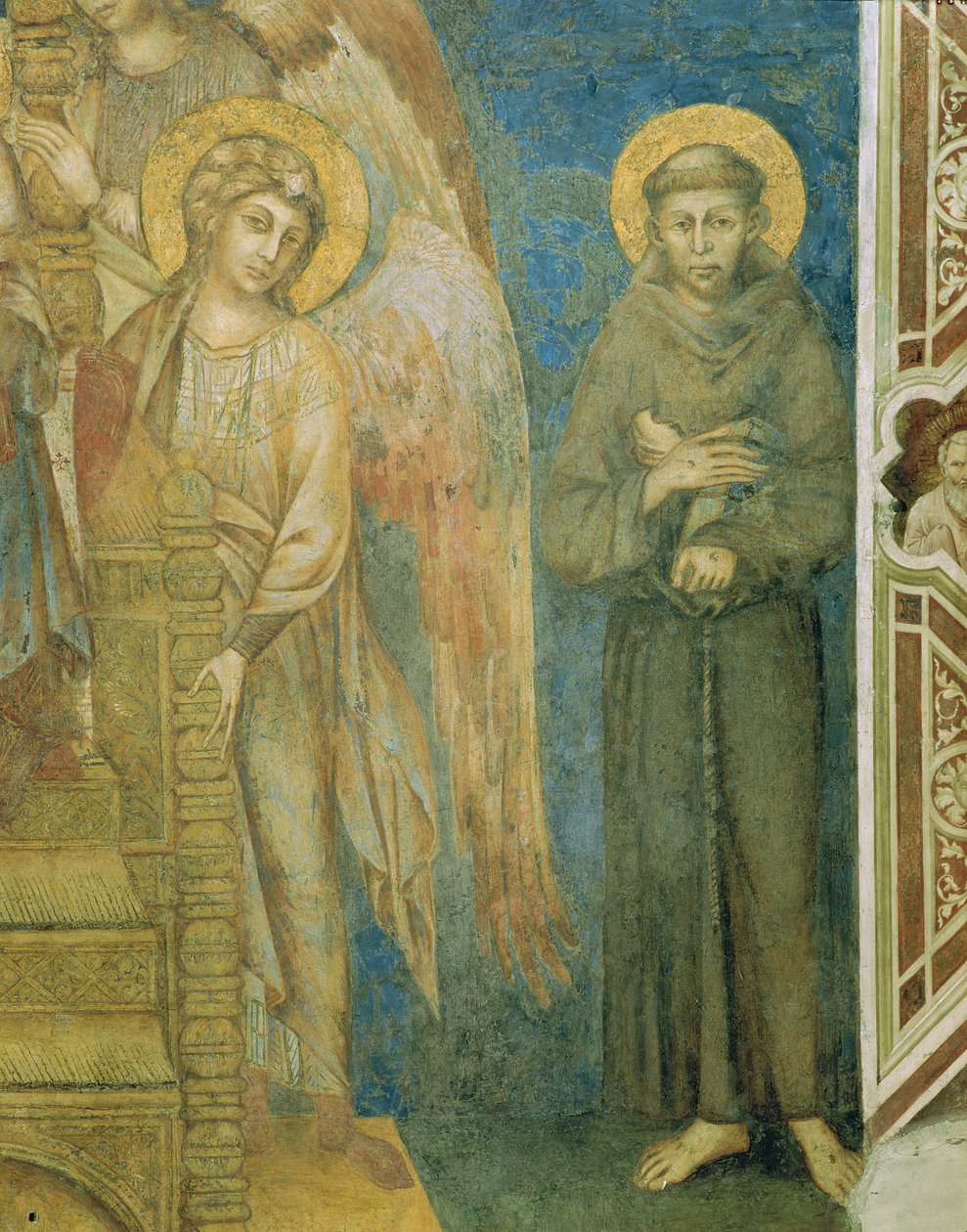 Svatý František s detailem andělské fresky z 440729 od Giovanni Cimabue