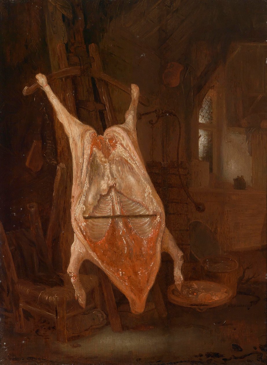 Poražené prase od Circle of Isaac van Ostade