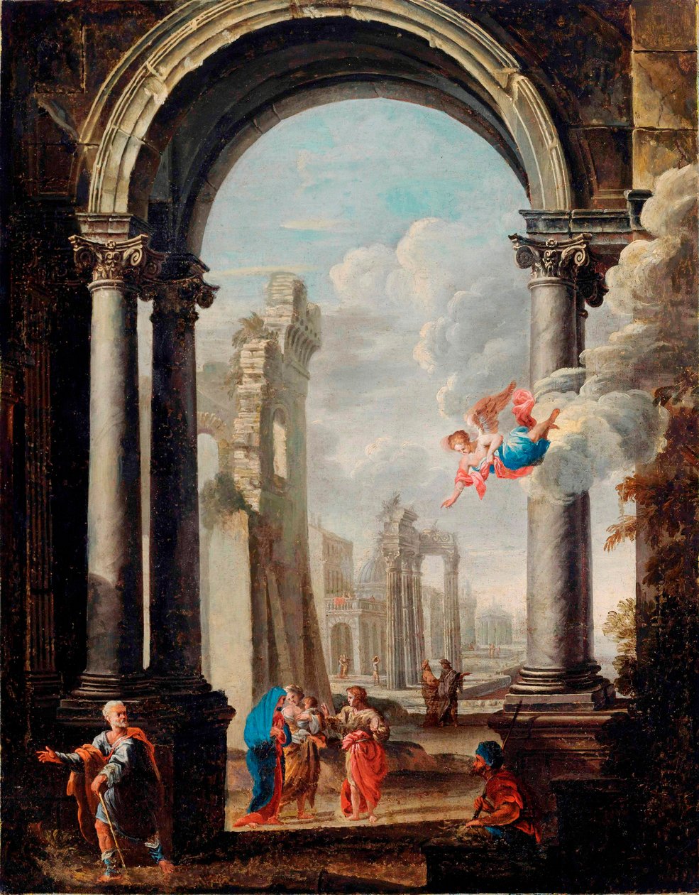 architektonické capriccio se Svatou rodinou od Viviano Codazzi
