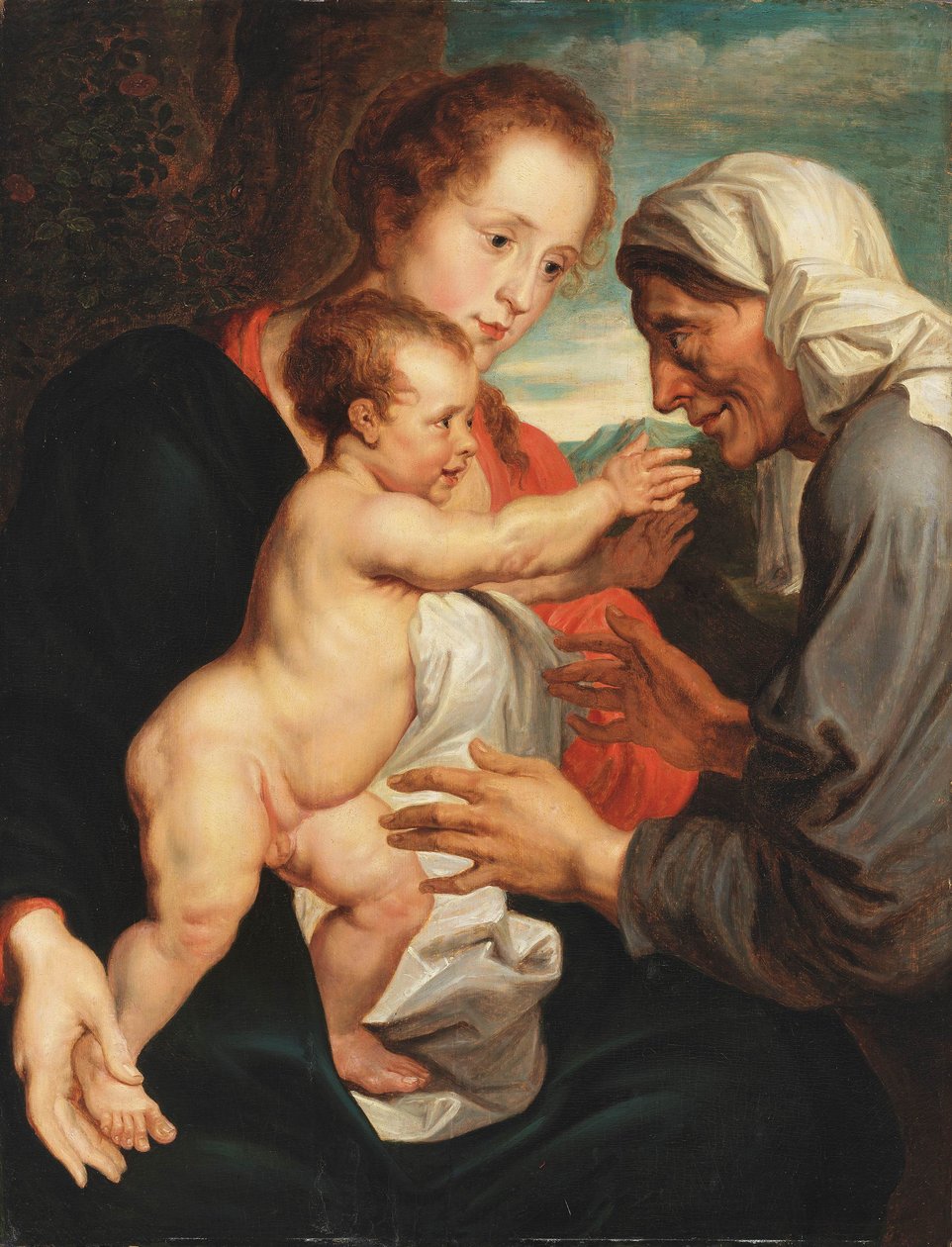 Panna Marie s dítětem a svatou Annou od Circle of Anthony van Dyck