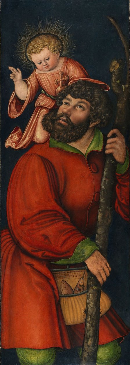 Německy: Der heilige Christophorus Saint Christopher od Circle of Lucas Cranach the Elder