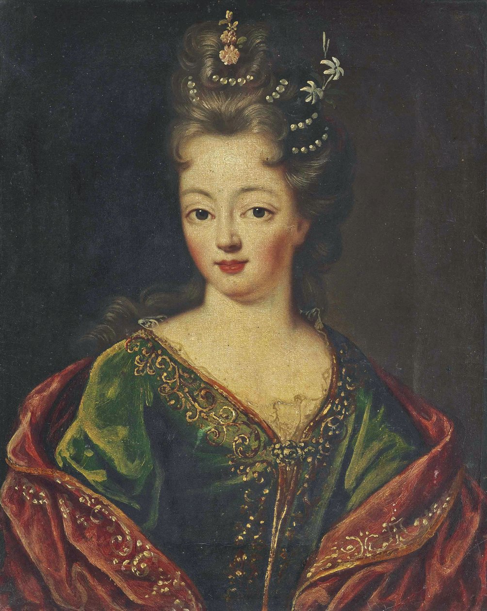 Mignardův okruh - Portrét dámy tradičně označované jako Louise Bénédicte Bourbonská od Circle of Pierre Mignard I
