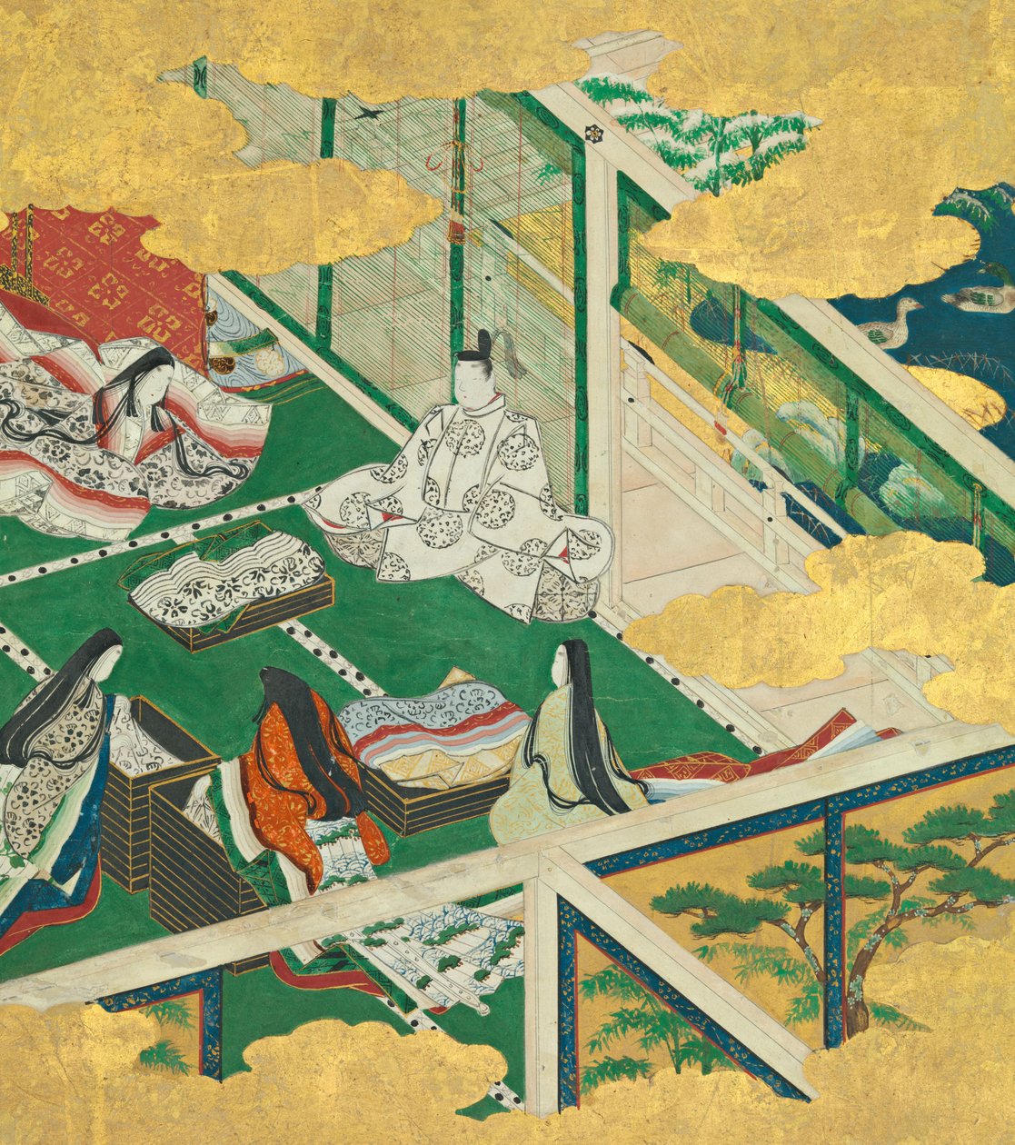 Krásná girlanda Tamakazura, 17. století. od Circle of Tosa Mitsuyoshi