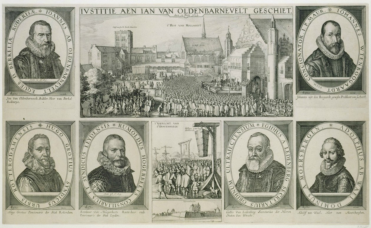Dekapitace Johana van Oldenbarnevelta, 1619 od Claes Jansz Visscher