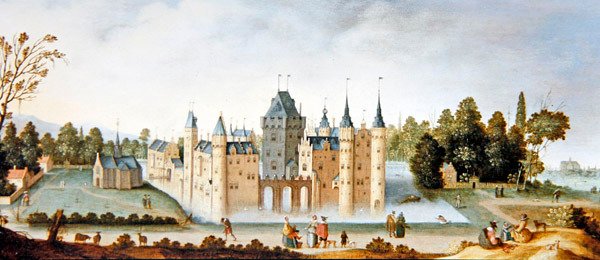 Egmondské opatství a hrad (olej na desce) od Claes Jacobsz. van der Heck