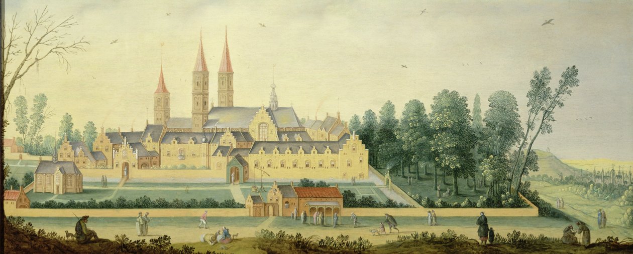 Zámek a opatství Egmond od Claes Jacobsz van der Heck