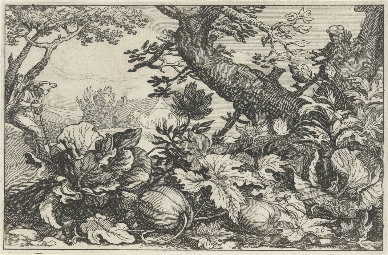 Krajina s dýní a uhlím Krajiny s farmami (název série) od Claes Jansz. Visscher (II)
