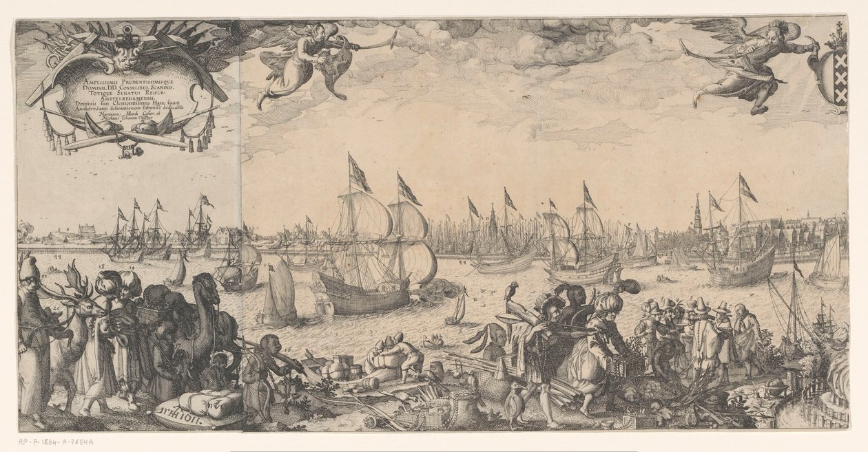 Profil Amsterdamu, při pohledu z IJ (levá část) od Claes Jansz. Visscher (II)