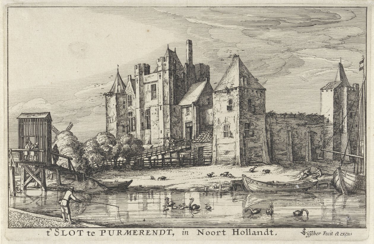 Zámek Purmersteijn v Purmerendu od Claes Jansz. Visscher (II)