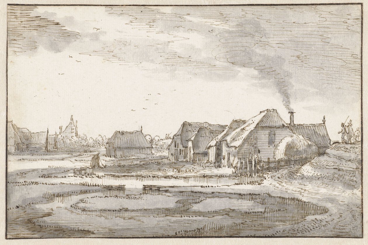 Spaarndammerdijk poblíž Braakjes od Claes Jansz. Visscher (II)