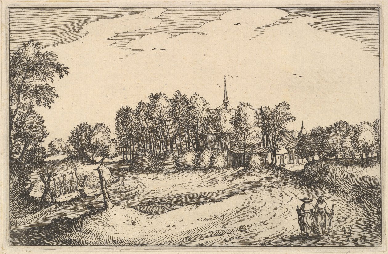 Klášter, deska 13 z provincie a města vévodství Brabant, ca. 1610 od Claes Jansz Visscher