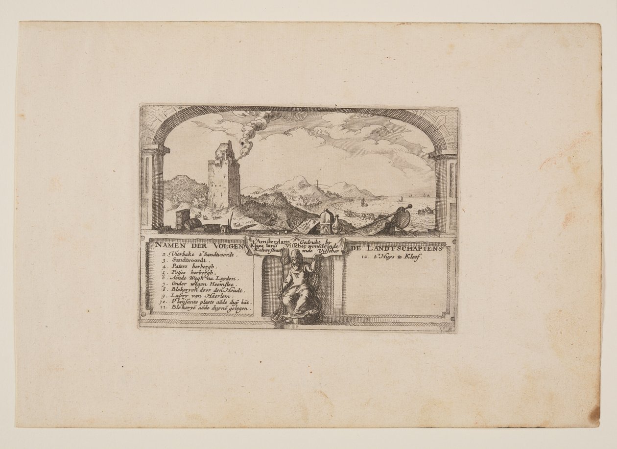 Maják v Zandvoortu, z pohledu na okolí Haarlemu (Plaisante Plaetsen) od Claes Jansz. Visscher