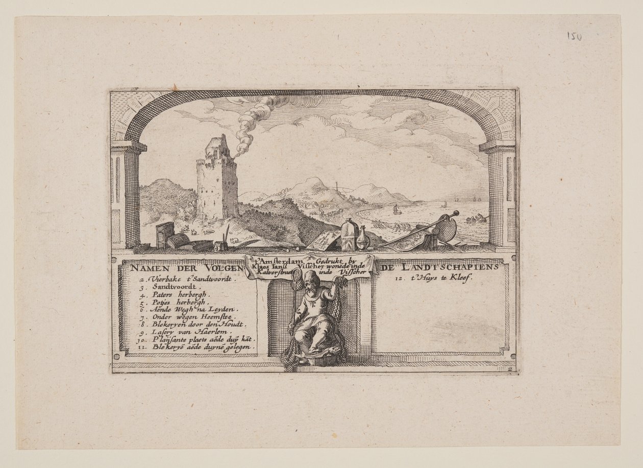 Maják v Zandvoortu, z pohledu na okolí Haarlemu (Plaisante Plaetsen) od Claes Jansz. Visscher