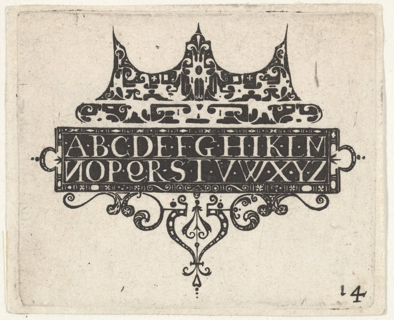 Blackwork Print with the Alphabet, ca. 1620. od Claes Jansz Visscher