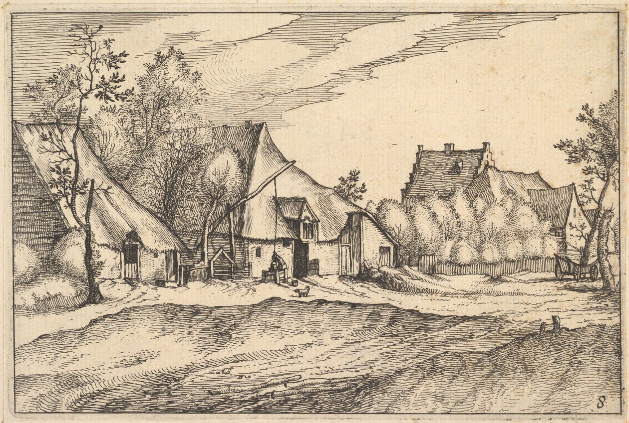 Farmy ve vesnici z regionů a vil vévodství Brabant, ca. 1610 od Claes Jansz Visscher