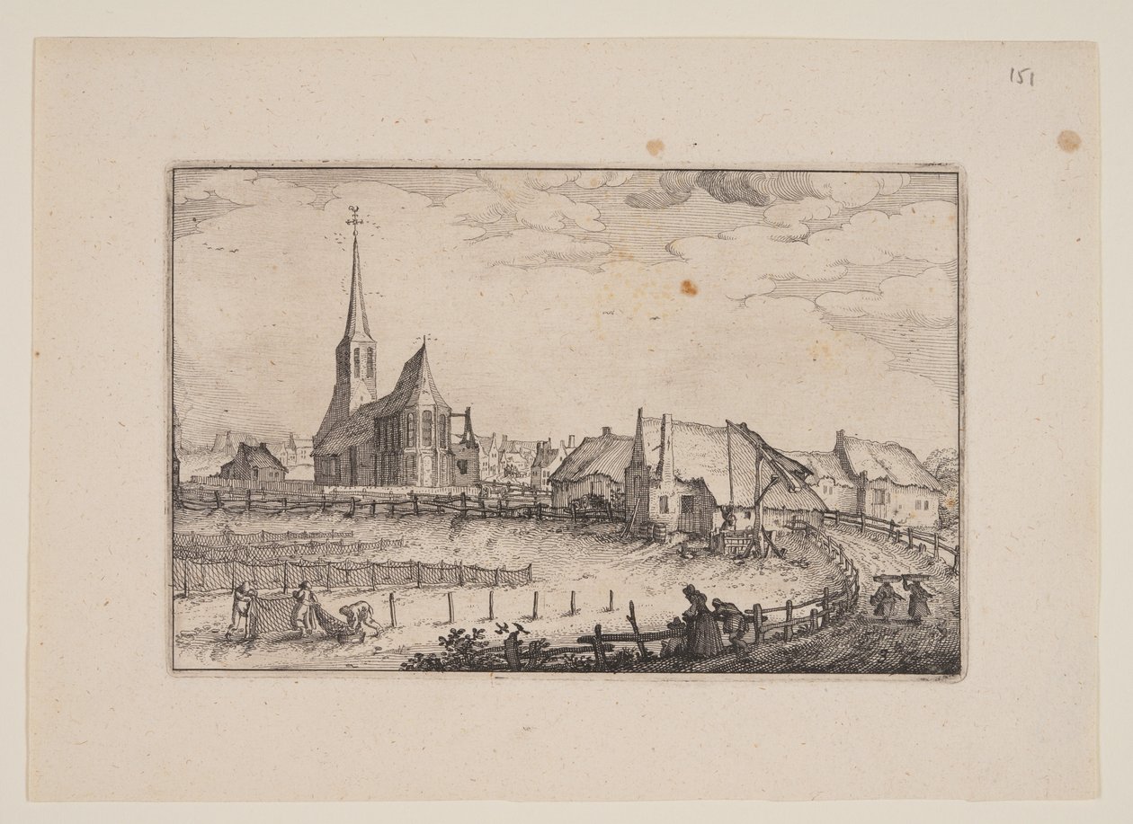 Vesnice Zandvoort z pohledů na okolí Haarlemu (Plaisante Plaetsen) od Claes Jansz. Visscher