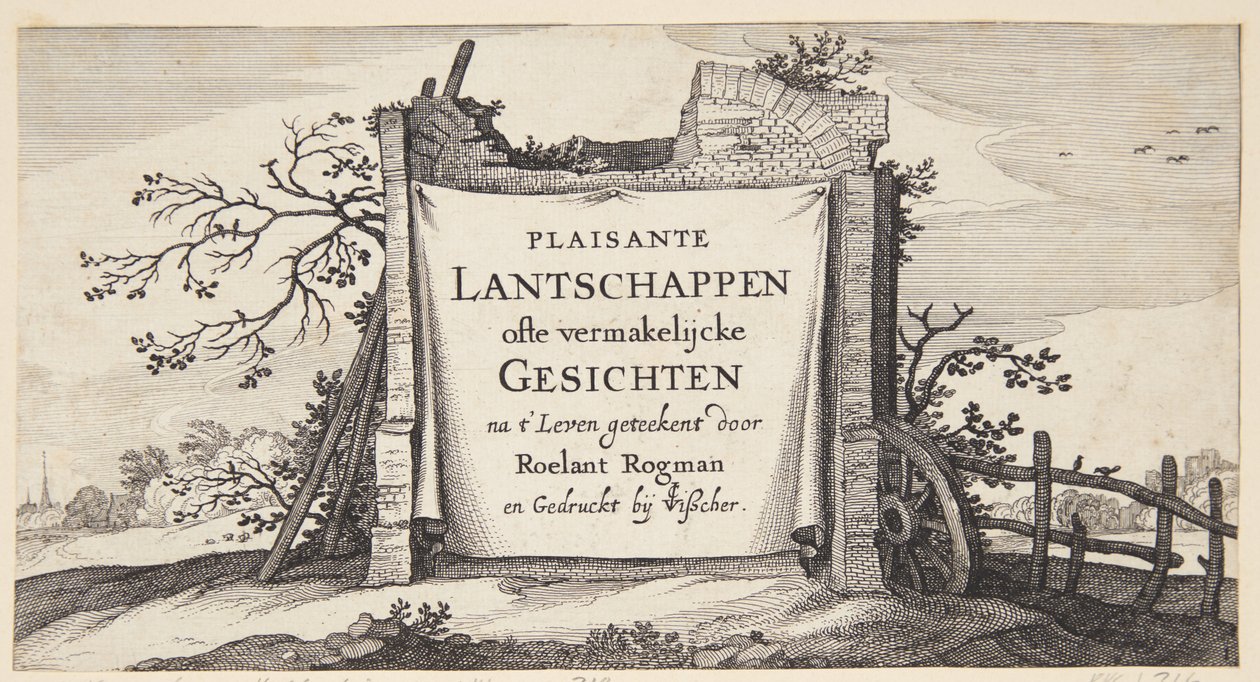 Titulní strana pro "Krajiny s vesnicemi poblíž Amsterdamu" od Claes Jansz. Visscher
