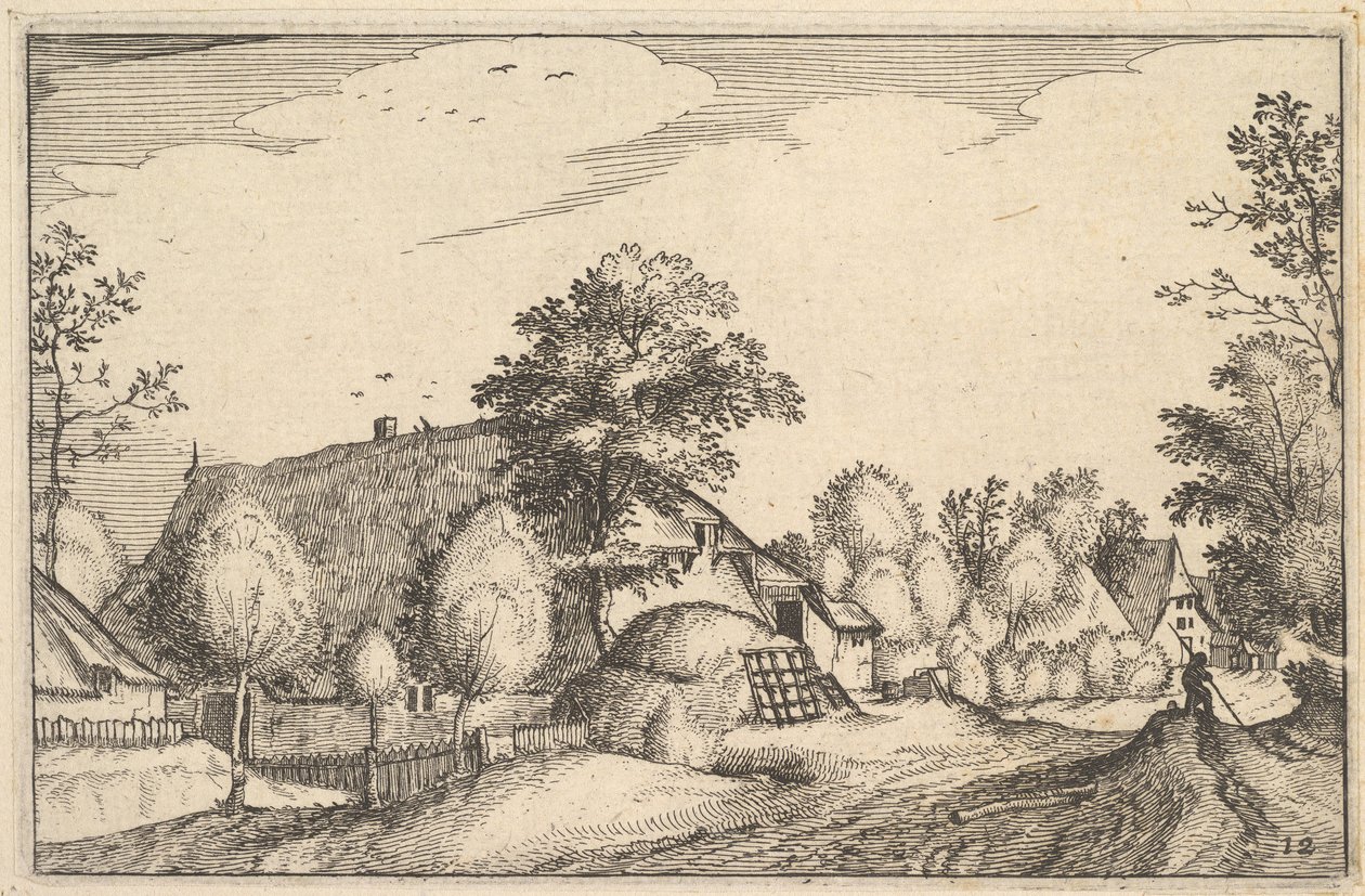 Village Road, deska 12 od 1610 od Claes Jansz Visscher