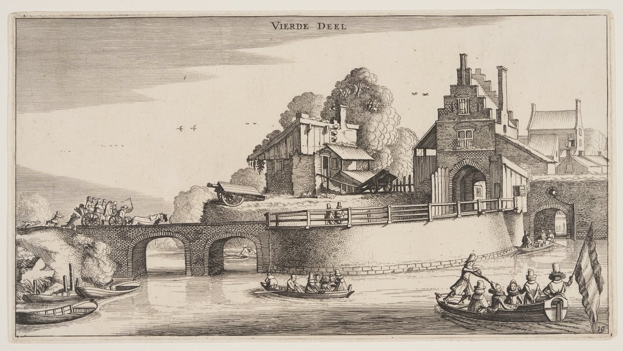 Vjezd do města, z knihy Krajiny (Playsante Lantschappen) od Claes Jansz. Visscher II