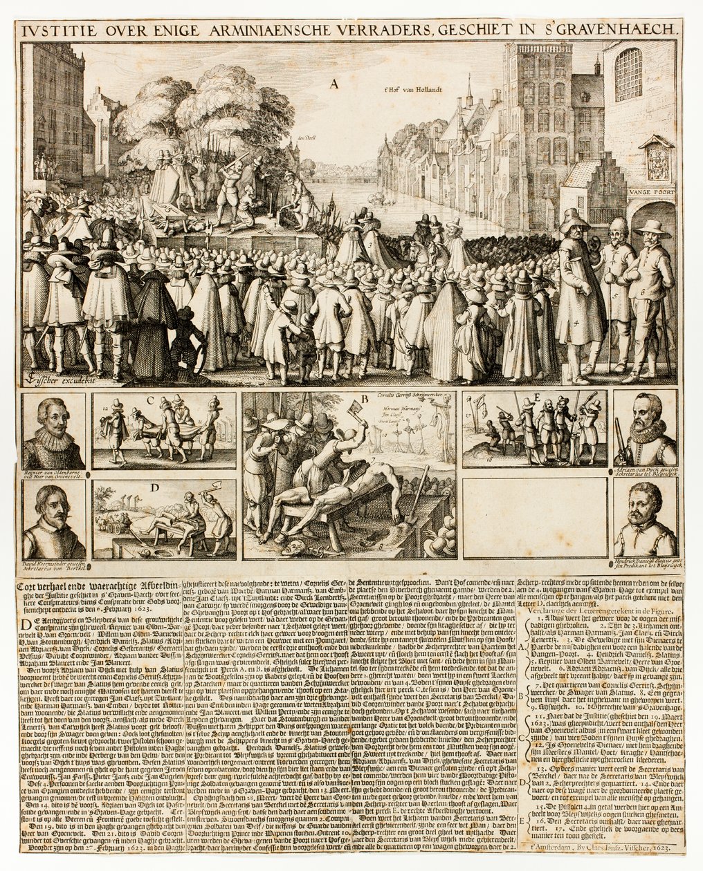 Poprava arminiánů v Haagu od Claes Jansz. Visscher II