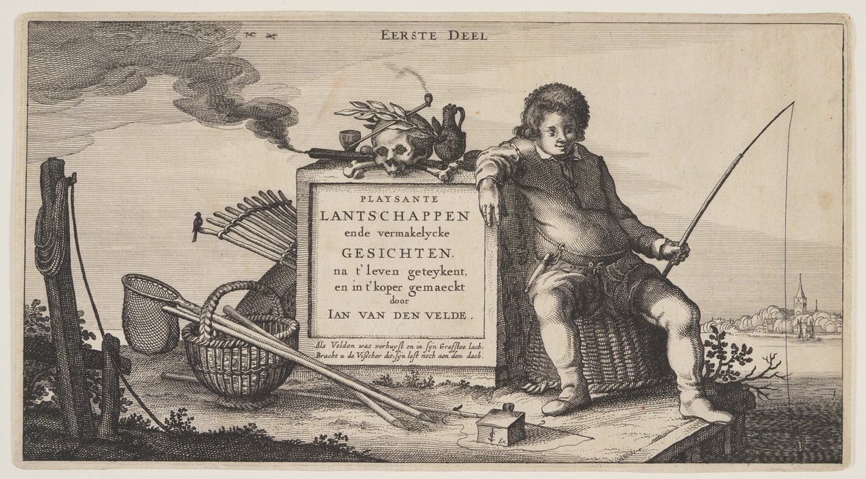 Titulní strana z knihy Krajiny (Playsante Lantschappen) od Claes Jansz. Visscher II