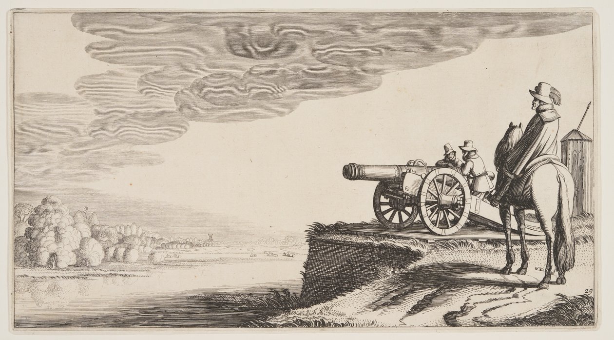 Strážní věž na řece, z knihy Krajiny (Playsante Lantschappen) od Claes Jansz. Visscher II