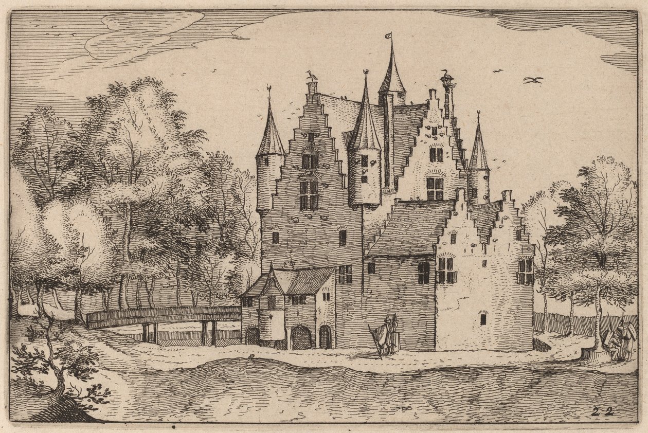Hrad od Claes Jansz Visscher after Johannes van Doetechum, the Elder after Lucas