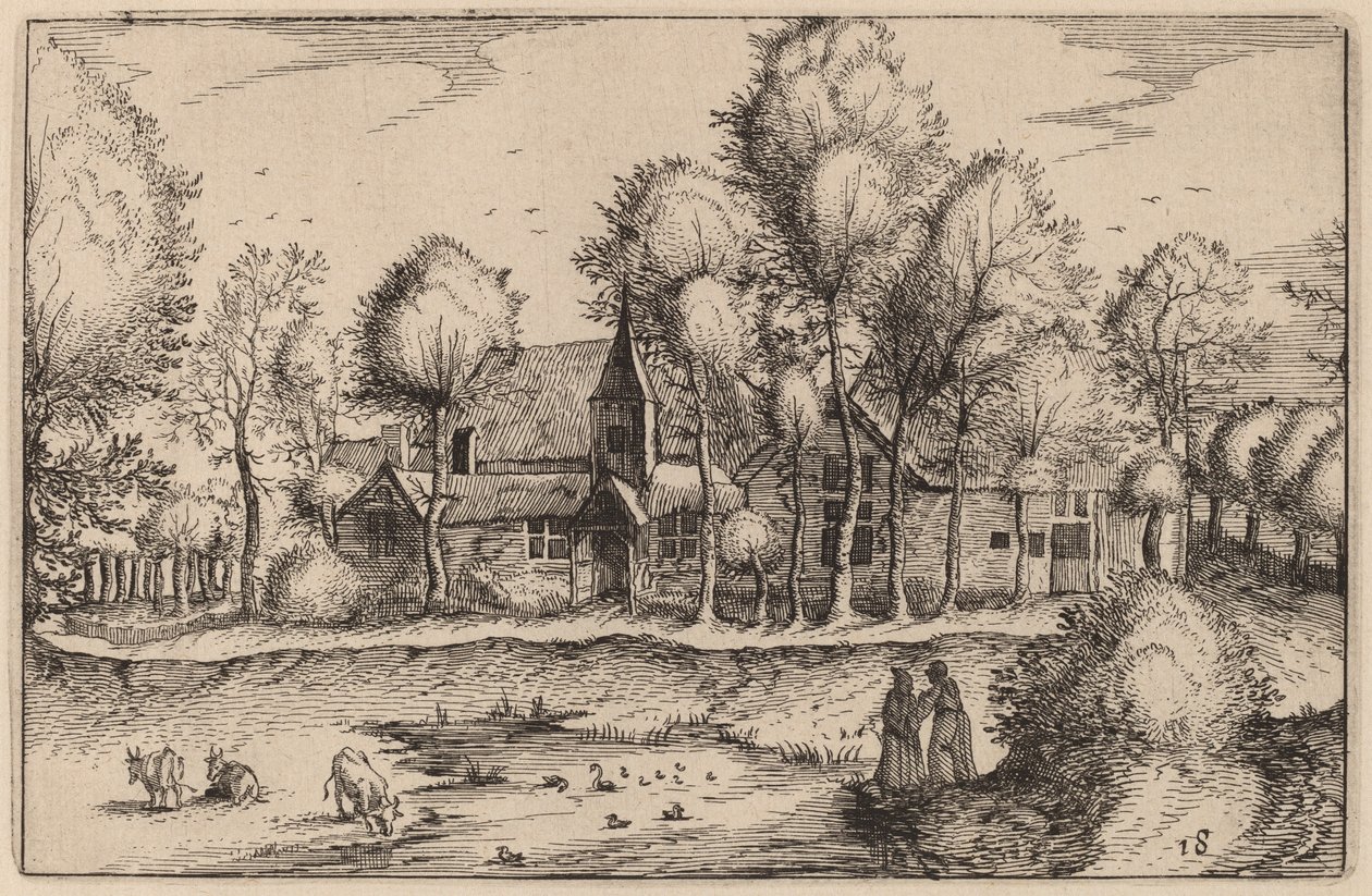 Rybník od Claes Jansz Visscher after Johannes van Doetechum, the Elder after Lucas